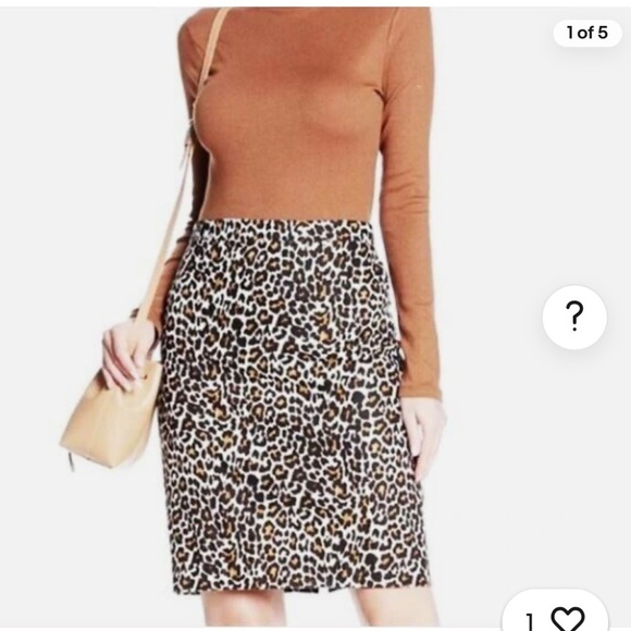 J. Crew Leopard print 100% cotton pencil skirt size 4P - Picture 1 of 9